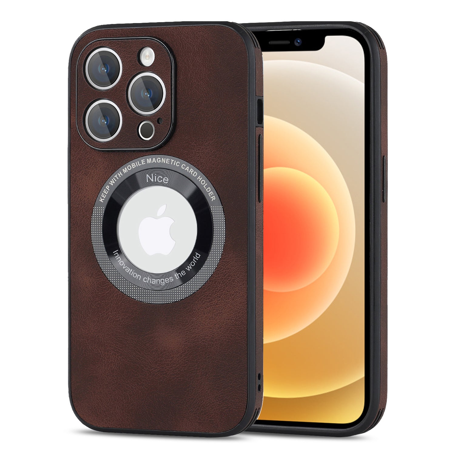 For iPhone 12 Pro Max Logo View Magnetic Case PU Leather+PC+TPU Hybrid Protective Phone Cover For iPhone 12 Pro Max Logo View Magnetic Case PU Leather+PC+TPU Hybrid Protective Phone Cover